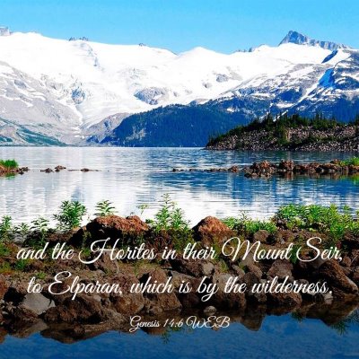 Picture 03 - Genesis 14:6 WEB - and the Horites in their Mount Seir, to Elparan, - Bible Verse Picture