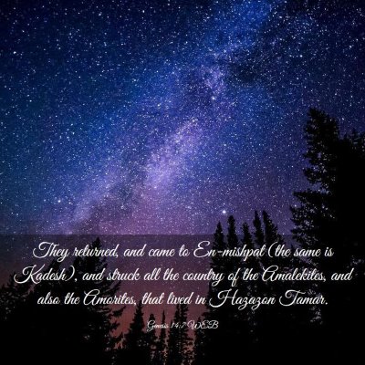 Picture 03 - Genesis 14:7 WEB - They returned, and came to En-mishpat (the same - Bible Verse Picture
