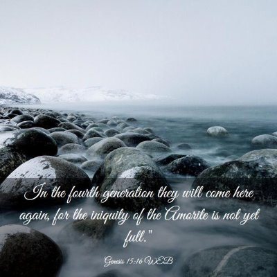 Picture 03 - Genesis 15:16 WEB - In the fourth generation they will come here - Bible Verse Picture