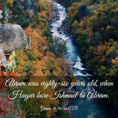 Picture 03 - Genesis 16:16 WEB - Abram was eighty-six years old, when Hagar bore - Bible Verse Picture