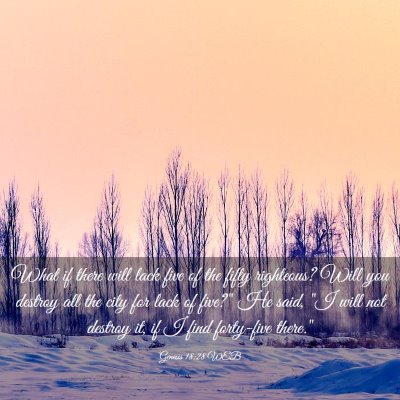 Picture 03 - Genesis 18:28 WEB - What if there will lack five of the fifty - Bible Verse Picture