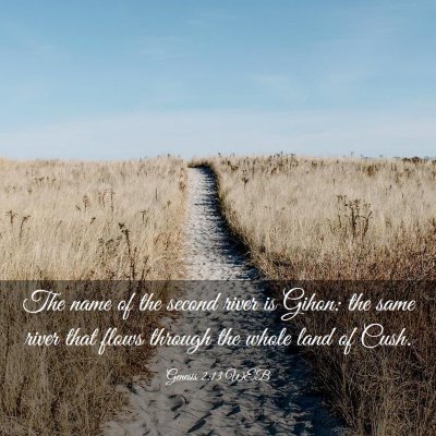 Picture 03 - Genesis 2:13 WEB - The name of the second river is Gihon: the same - Bible Verse Picture