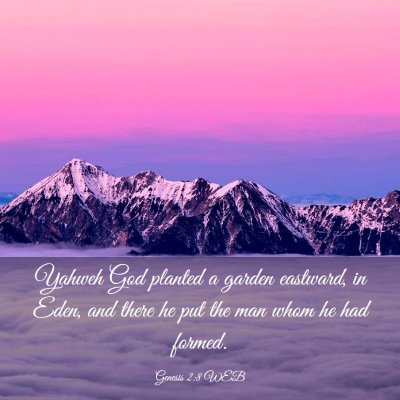 Picture 03 - Genesis 2:8 WEB - Yahweh God planted a garden eastward, in Eden, - Bible Verse Picture
