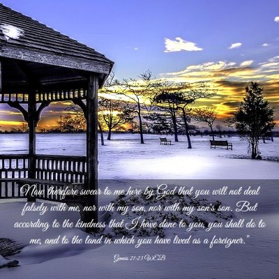 Picture 03 - Genesis 21:23 WEB - Now therefore swear to me here by God that you - Bible Verse Picture