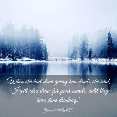 Picture 03 - Genesis 24:19 WEB - When she had done giving him drink, she said, 