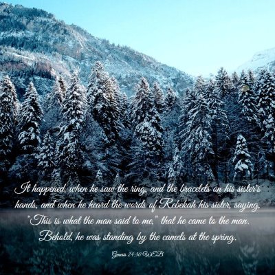 Picture 03 - Genesis 24:30 WEB - It happened, when he saw the ring, and the - Bible Verse Picture