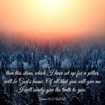 Picture 03 - Genesis 28:22 WEB - then this stone, which I have set up for a - Bible Verse Picture