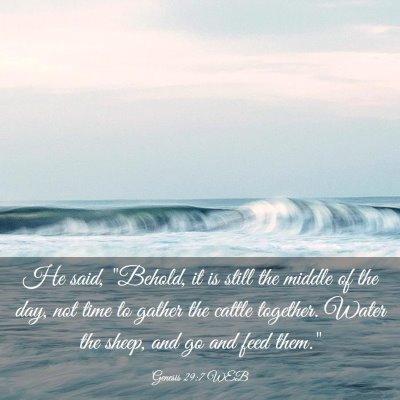 Picture 03 - Genesis 29:7 WEB - He said, 