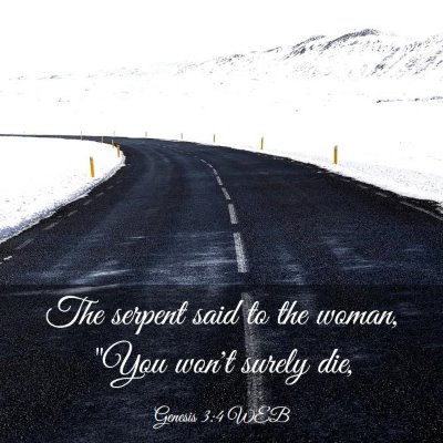 Picture 03 - Genesis 3:4 WEB - The serpent said to the woman, 