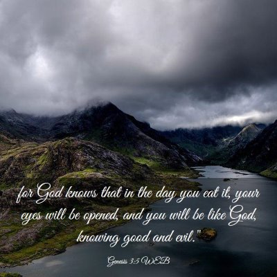 Picture 03 - Genesis 3:5 WEB - for God knows that in the day you eat it, your - Bible Verse Picture