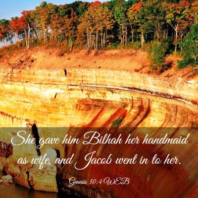 Picture 03 - Genesis 30:4 WEB - She gave him Bilhah her handmaid as wife, and - Bible Verse Picture