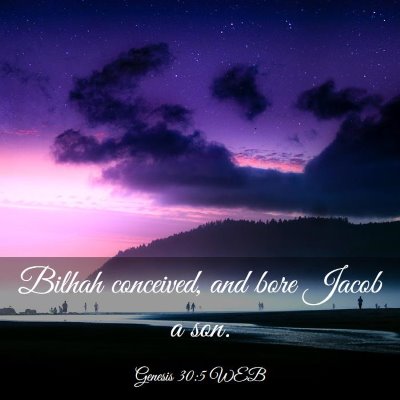 Picture 03 - Genesis 30:5 WEB - Bilhah conceived, and bore Jacob a - Bible Verse Picture