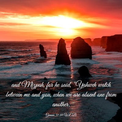 Picture 03 - Genesis 31:49 WEB - and Mizpah, for he said, 