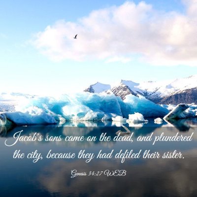 Picture 03 - Genesis 34:27 WEB - Jacob's sons came on the dead, and plundered the - Bible Verse Picture