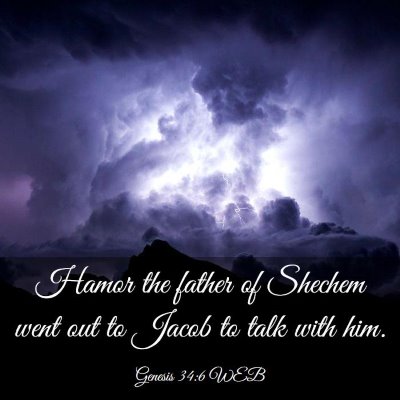 Picture 03 - Genesis 34:6 WEB - Hamor the father of Shechem went out to Jacob to - Bible Verse Picture