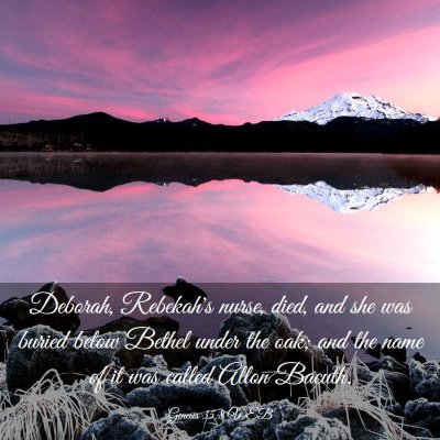 Picture 03 - Genesis 35:8 WEB - Deborah, Rebekah's nurse, died, and she was - Bible Verse Picture