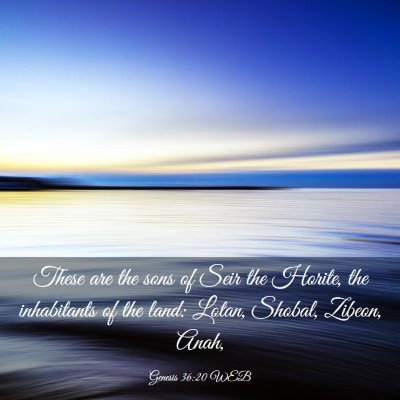 Picture 03 - Genesis 36:20 WEB - These are the sons of Seir the Horite, the - Bible Verse Picture