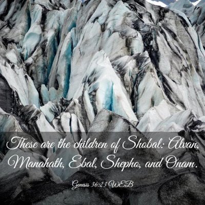 Picture 03 - Genesis 36:23 WEB - These are the children of Shobal: Alvan, - Bible Verse Picture
