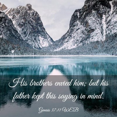 Picture 03 - Genesis 37:11 WEB - His brothers envied him; but his father kept this - Bible Verse Picture