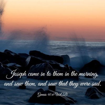 Picture 03 - Genesis 40:6 WEB - Joseph came in to them in the morning, and saw - Bible Verse Picture