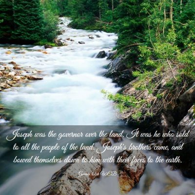 Picture 03 - Genesis 42:6 WEB - Joseph was the governor over the land. It was he - Bible Verse Picture