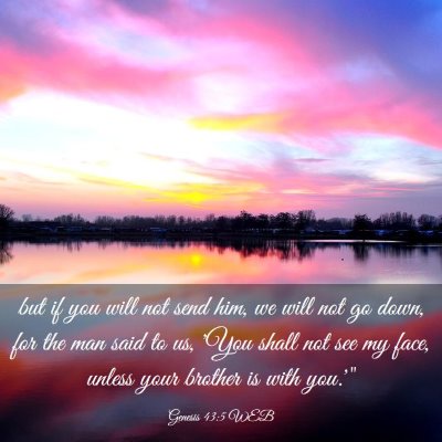 Picture 03 - Genesis 43:5 WEB - but if you will not send him, we will not go - Bible Verse Picture