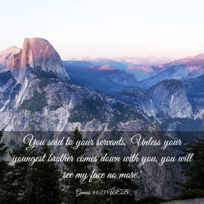 Picture 03 - Genesis 44:23 WEB - You said to your servants, 'Unless your youngest - Bible Verse Picture