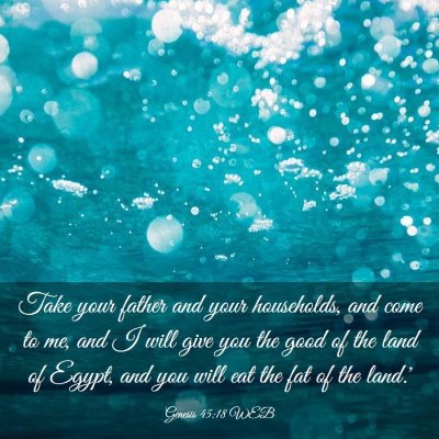 Picture 03 - Genesis 45:18 WEB - Take your father and your households, and come to - Bible Verse Picture
