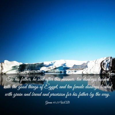 Picture 03 - Genesis 45:23 WEB - To his father, he sent after this manner: ten - Bible Verse Picture