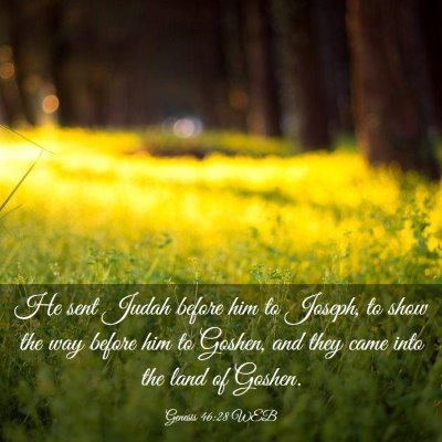 Picture 03 - Genesis 46:28 WEB - He sent Judah before him to Joseph, to show the - Bible Verse Picture