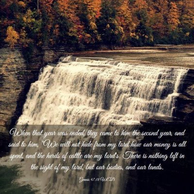 Picture 03 - Genesis 47:18 WEB - When that year was ended, they came to him the - Bible Verse Picture
