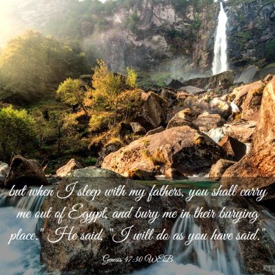 Picture 03 - Genesis 47:30 WEB - but when I sleep with my fathers, you shall carry - Bible Verse Picture