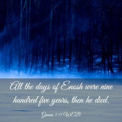 Picture 03 - Genesis 5:11 WEB - All the days of Enosh were nine hundred five - Bible Verse Picture