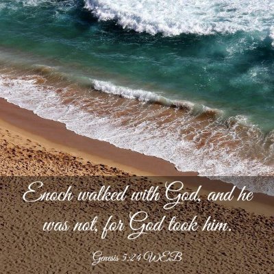 Picture 03 - Genesis 5:24 WEB - Enoch walked with God, and he was not, for God - Bible Verse Picture
