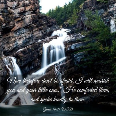 Picture 03 - Genesis 50:21 WEB - Now therefore don't be afraid. I will nourish you - Bible Verse Picture