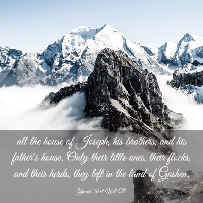 Picture 03 - Genesis 50:8 WEB - all the house of Joseph, his brothers, and his - Bible Verse Picture