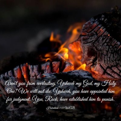 Picture 03 - Habakkuk 1:12 WEB - Aren't you from everlasting, Yahweh my God, my - Bible Verse Picture