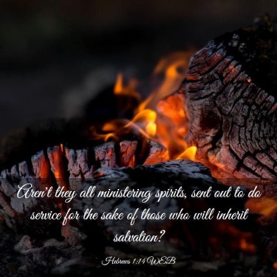 Picture 03 - Hebrews 1:14 WEB - Aren't they all ministering spirits, sent out to - Bible Verse Picture