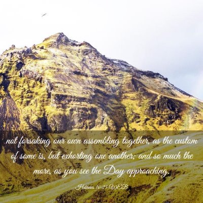 Picture 03 - Hebrews 10:25 WEB - not forsaking our own assembling together, as the - Bible Verse Picture