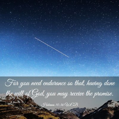 Picture 03 - Hebrews 10:36 WEB - For you need endurance so that, having done the - Bible Verse Picture