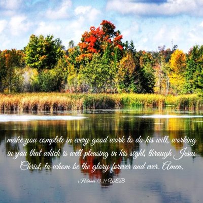 Picture 03 - Hebrews 13:21 WEB - make you complete in every good work to do his - Bible Verse Picture