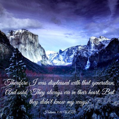 Picture 03 - Hebrews 3:10 WEB - Therefore I was displeased with that generation, - Bible Verse Picture