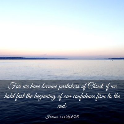 Picture 03 - Hebrews 3:14 WEB - For we have become partakers of Christ, if we - Bible Verse Picture