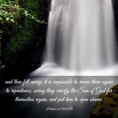 Picture 03 - Hebrews 6:6 WEB - and then fell away, it is impossible to renew - Bible Verse Picture