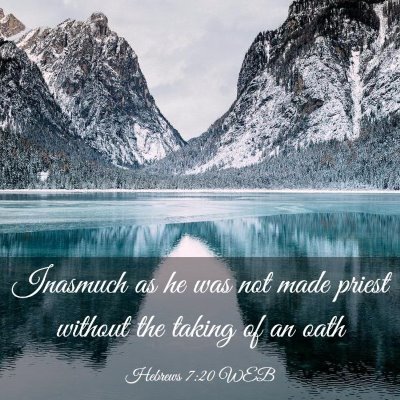 Picture 03 - Hebrews 7:20 WEB - Inasmuch as he was not made priest without the - Bible Verse Picture