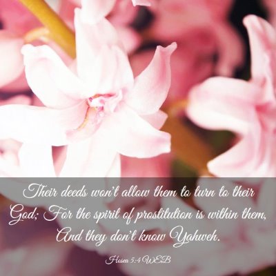 Picture 03 - Hosea 5:4 WEB - Their deeds won't allow them to turn to their - Bible Verse Picture