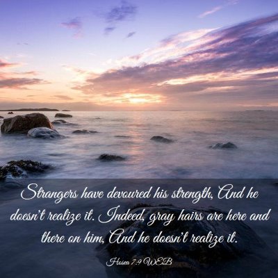 Picture 03 - Hosea 7:9 WEB - Strangers have devoured his strength, And he - Bible Verse Picture
