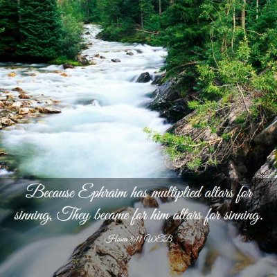 Picture 03 - Hosea 8:11 WEB - Because Ephraim has multiplied altars for - Bible Verse Picture