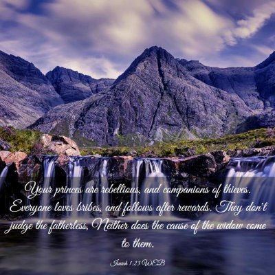 Picture 03 - Isaiah 1:23 WEB - Your princes are rebellious, and companions of - Bible Verse Picture