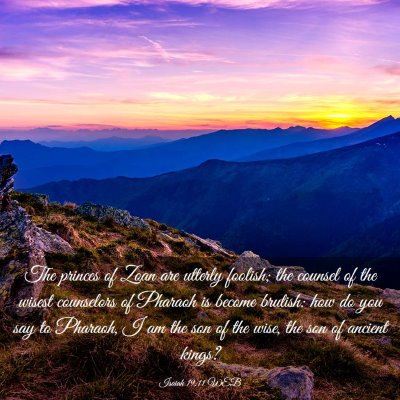 Picture 03 - Isaiah 19:11 WEB - The princes of Zoan are utterly foolish; the - Bible Verse Picture